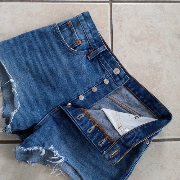 Re/Done 70's High Rise Short Arroyo Blue 27